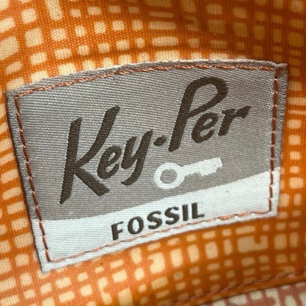 FOSSIL Key-Per Green Quilted Brown Leather Wristlet Wallet ID Coin‎ Zip Designer - Picture 5 of 7